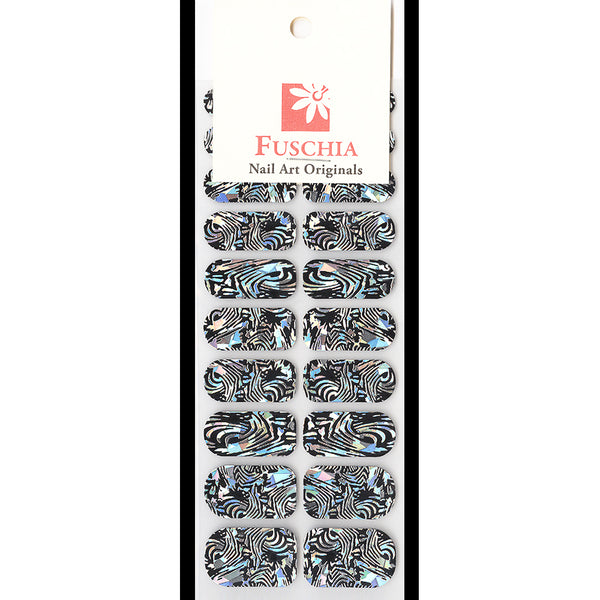 Fuschia Nail Art - Hologram Graphics - Nail Appliqué