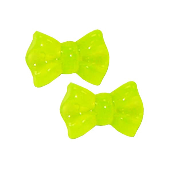 Fuschia Nail Art - Plastic Bow - Neon Yellow
