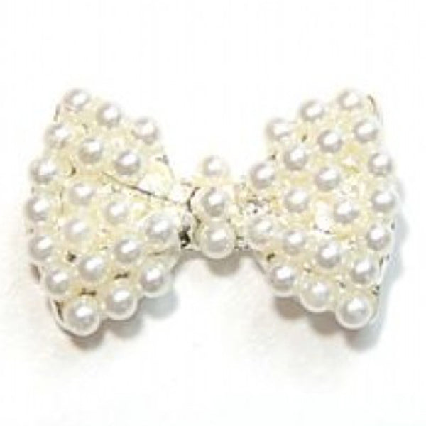 Fuschia Nail Art - Glam Bow - Pearl