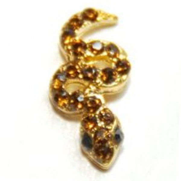 Fuschia Nail Art - Snake - Gold