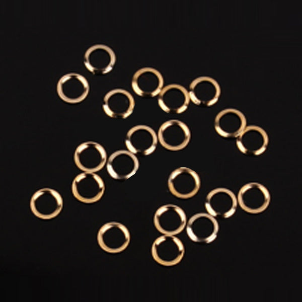 Fuschia Nail Art - Circle Outline - Gold