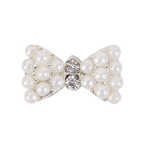 Fuschia Nail Art - Pearl Bow