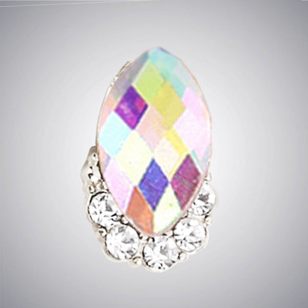 Fuschia Nail Art - Oval Crystal - Aurora