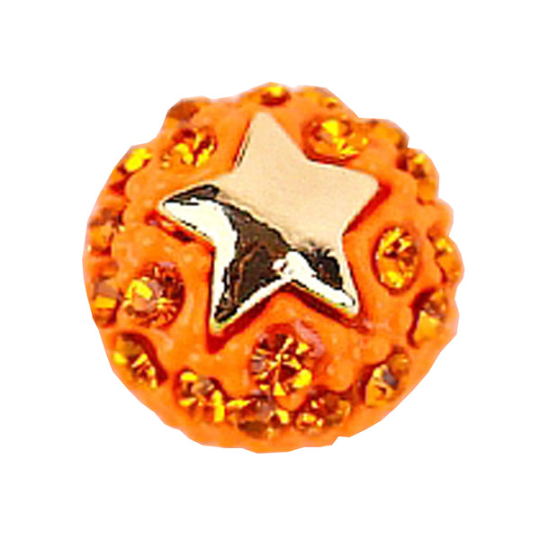 Fuschia Nail Art - Ball & Star - Neon Yellow