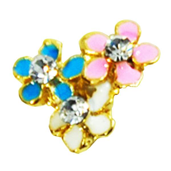 Fuschia Nail Art - Daisy Cluster 1