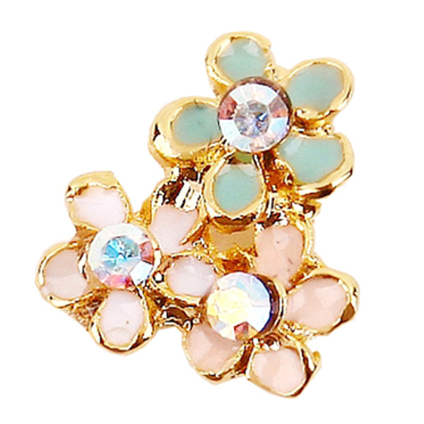 Fuschia Nail Art - Daisy Cluster 2