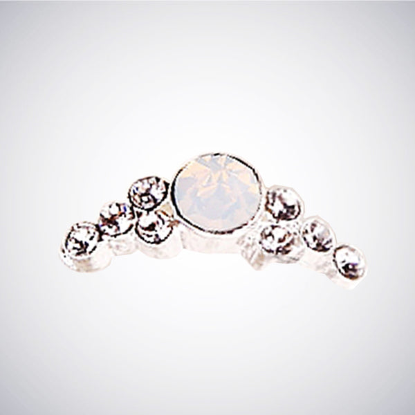 Fuschia Nail Art - Nail Tiara - Opal/Silver