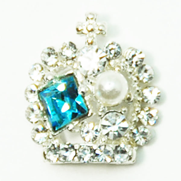 Fuschia Nail Art - King's Crown - Blue