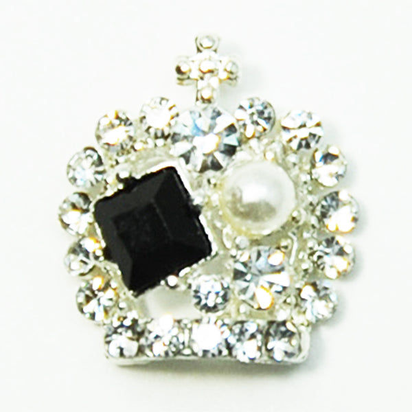 Fuschia Nail Art - King's Crown - Black