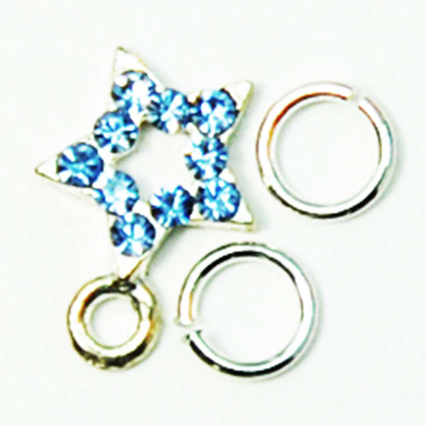 Fuschia Nail Art - Star Dangle - Blue