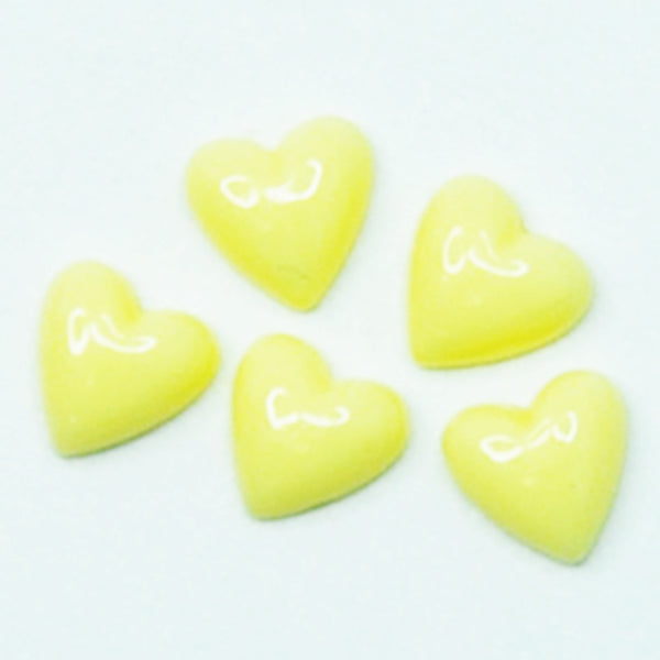 Fuschia Nail Art - Plastic Heart - Yellow