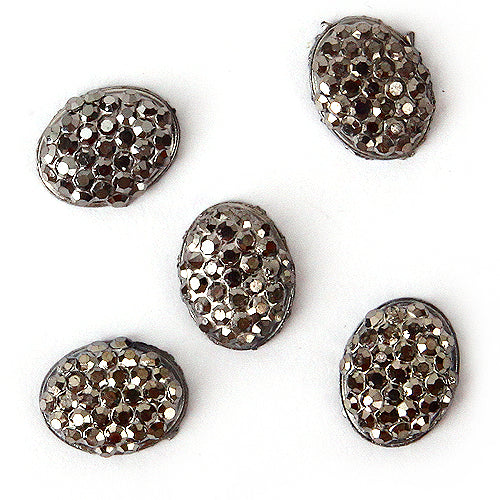 Fuschia Nail Art - Oval Black