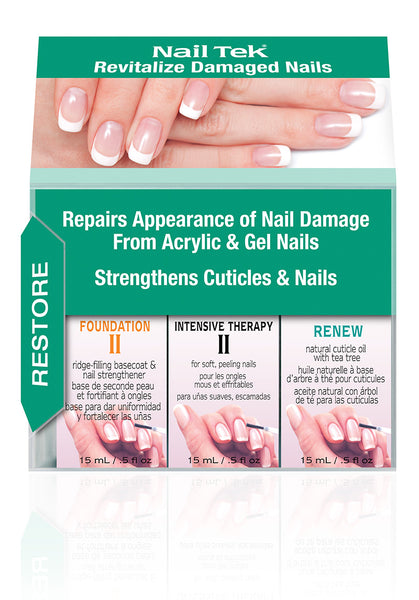 Restore Damaged Nails Kit - Intensive Therapy 2, Foundation 2, Renew