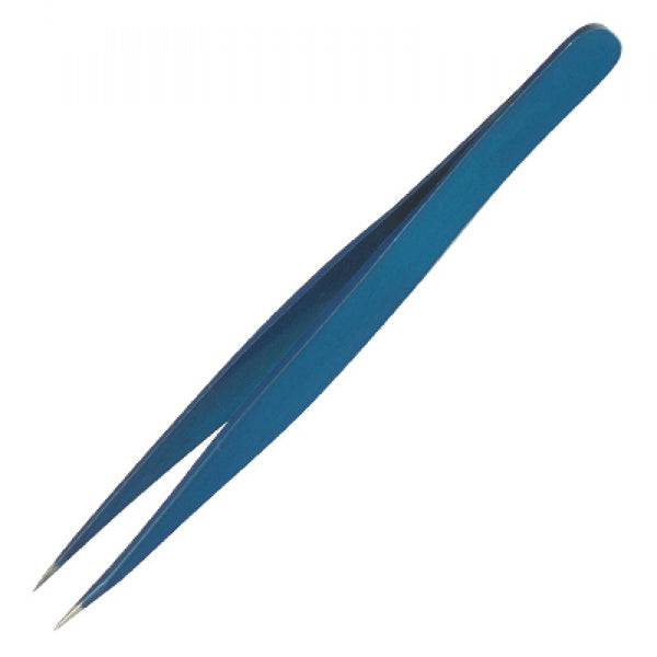 Satin Edge - Fine Point Tip Tweezer 4" - Blue
