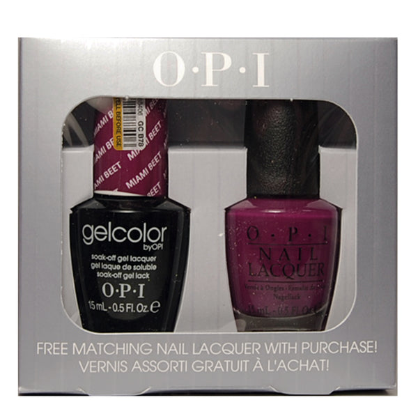 OPI Gelcolor - Miami Beet - Free Matching Nail Lacquer with purchase of GelColor