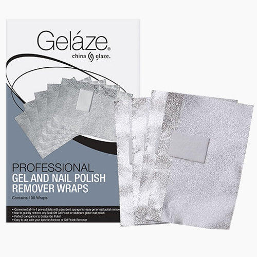 China Glaze Gelaze - Professional Gel & Nail Polish Remover Wraps - 100ct