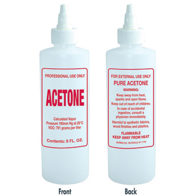 Soft'n Style - Imprinted Nail Solution Bottle - Acetone - 8oz