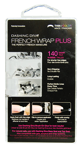 Dashing Diva French Wrap Plus - Thin Band - Black 140tips