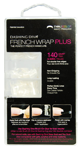 Dashing Diva French Wrap Plus - Thin Band - White 140tips