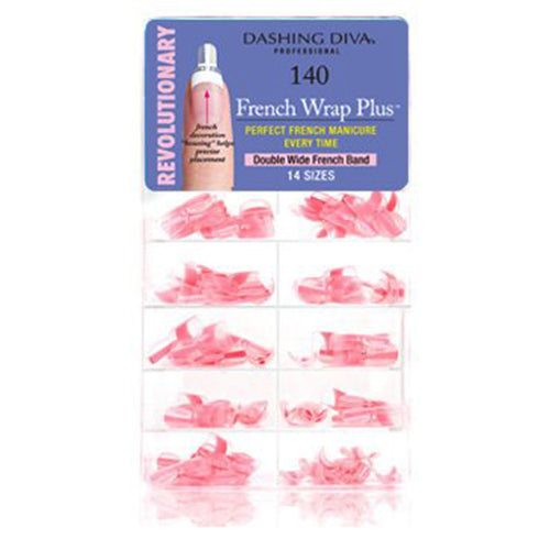 Dashing Diva French Wrap Plus - Double Wide - Thick Ballet Pink 140tips