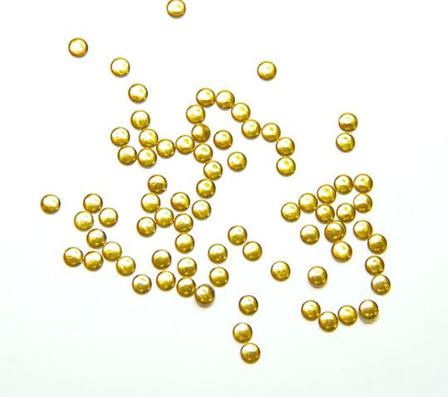 Fuschia Nail Art - Nail Studs - Small Gold Circle