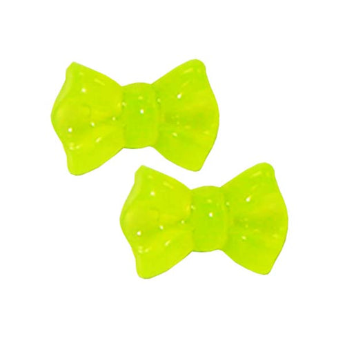 Fuschia Nail Art - Plastic Bow - Neon Yellow