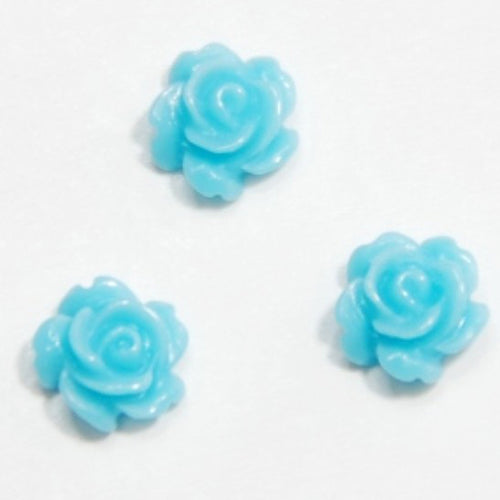 Fuschia Nail Art - Blue Roses