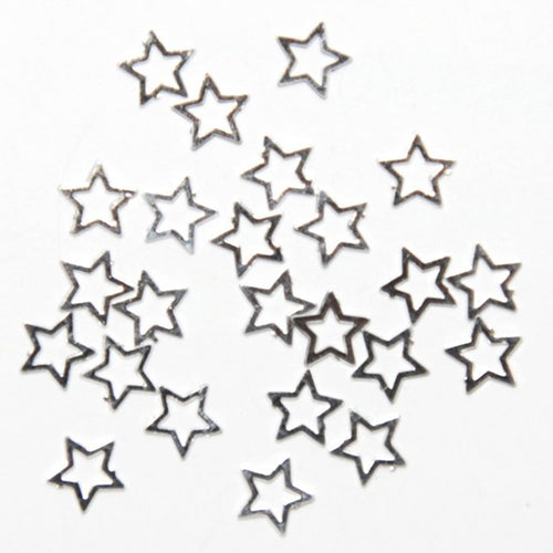 Fuschia Nail Art - Silver Metal Star - Small