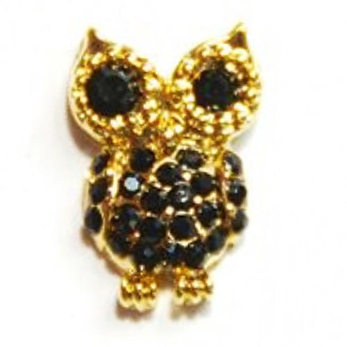 Fuschia Nail Art - Owl - Black