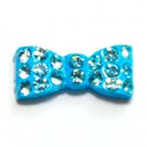 Fuschia Nail Art - Rectangle Bow - Baby Blue