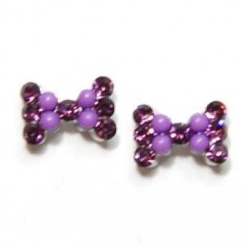 Fuschia Nail Art - Baby Bow - Purple