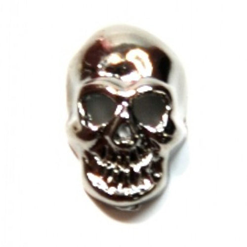 Fuschia Nail Art - Skull - Black