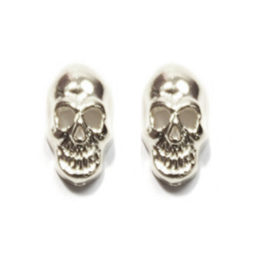 Fuschia Nail Art - Small Skull - Silver