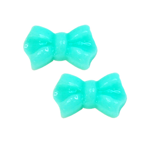 Fuschia Nail Art - Plastic Bow - Mint