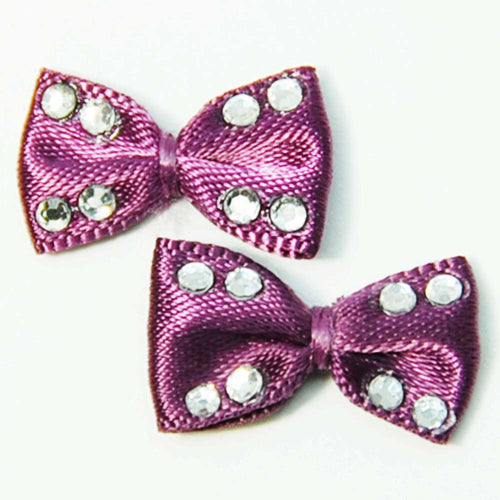 Fuschia Nail Art - Cloth Bow - Purple