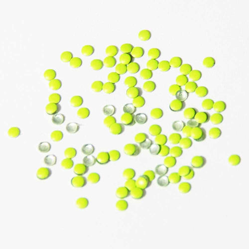 Fuschia Nail Art - Neon Yellow Studs - Medium Circle