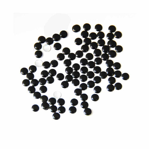 Fuschia Nail Art - Black Studs - Small Circle