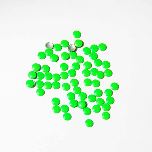 Fuschia Nail Art - Neon Green Studs - Small Circle