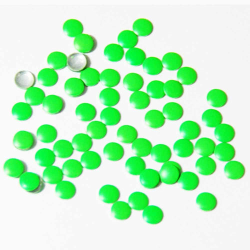 Fuschia Nail Art - Neon Green Studs - Medium Circle