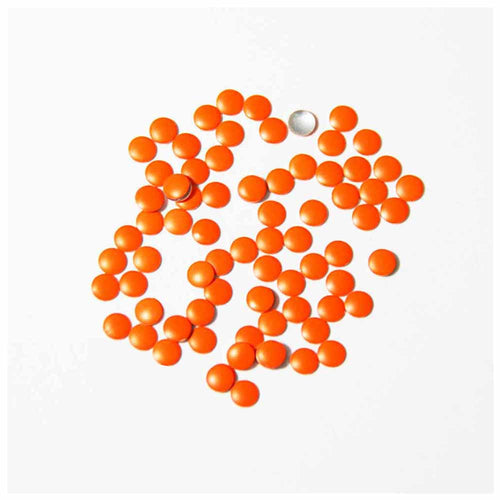 Fuschia Nail Art - Neon Orange Studs - Small Circle