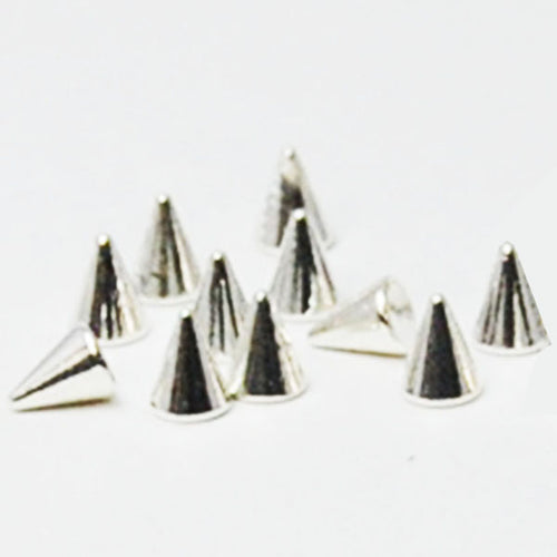 Fuschia Nail Art - Nail Spikes - Medium Silver