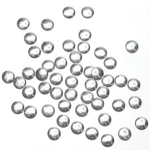 Fuschia Nail Art - Nail Studs - Large Silver Circle