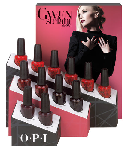 OPI-12PC Display- Red Shades -Gwen Stefani Holiday 2014 Collection