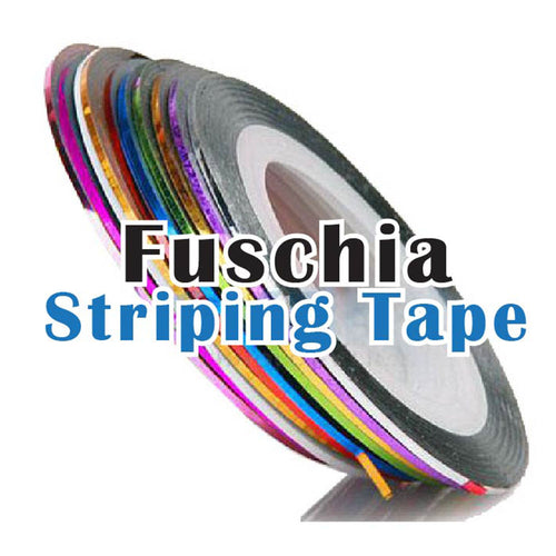 Fuschia Nail Art - Striping Tape - Hologram Silver